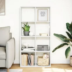 vidaXL Rumsavdelare bokhylla vit 69,5x29x137,5 cm konstruerat trä