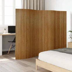vidaXL Rumsavdelare brun bredd 250 cm höjd 165 cm bambu