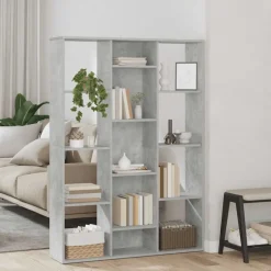 Discount vidaXL Rumsavdelare/bokhylla 100x24x140 cm konstruerat trä Betonggrå