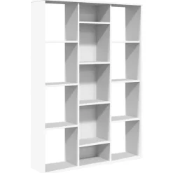 vidaXL Rumsavdelare/bokhylla vit 100x24x140 cm konstruerat trä