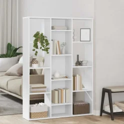 vidaXL Rumsavdelare/bokhylla vit 100x24x140 cm konstruerat trä