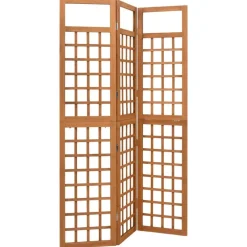 Clearance vidaXL Rumsavdelare/Spaljé 3 paneler massiv gran 121x180,5 cm Brun