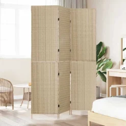 vidaXL Rumsavskiljare Beige 147 x 180 cm konstrotting