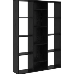 vidaXL Rumsavskiljare Svart Ek 100 x 24 x 140 cm Konstruerat trä