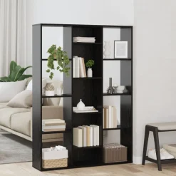 vidaXL Rumsavskiljare Svart Ek 100 x 24 x 140 cm Konstruerat trä