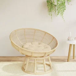 vidaXL Rund dyna beige Ø 60 x11 cm oxfordtyg