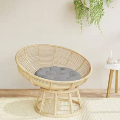vidaXL Rund dyna grå Ø 60 x11 cm oxfordtyg