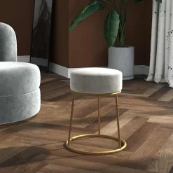 vidaXL Rund förvaringspall sammet Ljusgrå