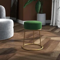 Hot vidaXL Rund förvaringspall sammet Grön