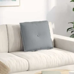 vidaXL Ryggkudde Ljusgrå 50 x 19 x 45 cm tyg