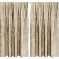 Clearance vidaXL Sammetsgardiner med gardiner 2 pcs 140 x 140 cm Sammet Kräm