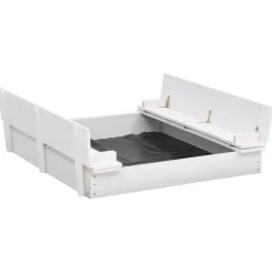 vidaXL Sandlåda granträ vit 95x90x15 cm