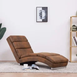 vidaXL Schäslong brun konstmocka