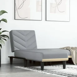 Clearance vidaXL Schäslong tyg Ljusgrå