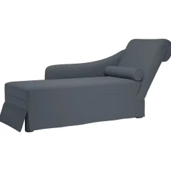 Online vidaXL Schäslong med bolster och höger armstöd sammet Mörkgrå