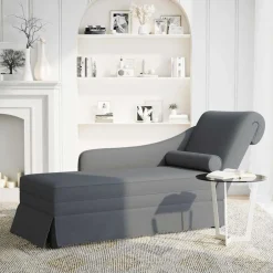 Online vidaXL Schäslong med bolster och höger armstöd sammet Mörkgrå