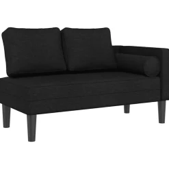 New vidaXL Schäslong med dynor tyg Svart