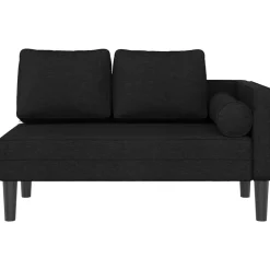 New vidaXL Schäslong med dynor tyg Svart