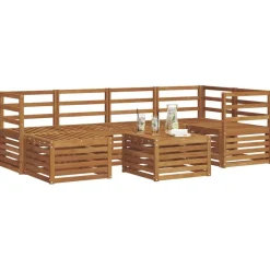 Sale vidaXL Sektionsoffgrupp 7 pcs Massivt Akaciaträ Naturfärg