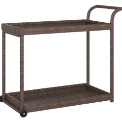 vidaXL Serveringsvagn brun 100x45x83 cm konstrotting