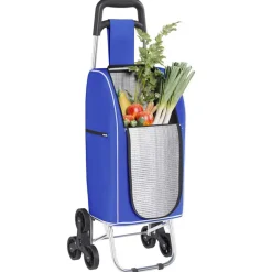 vidaXL Shoppingvagn Blå 39,5 x 33 x 93 cm Oxford tyg
