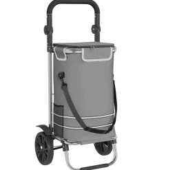 vidaXL Shoppingvagn Grå 36,5 x 46,5 x 100,5 cm Oxford tyg