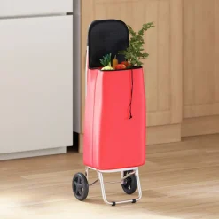 vidaXL Shoppingvagn Röd 35 x 28 x 92 cm Oxford tyg