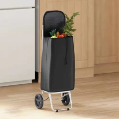 Hot vidaXL Shoppingvagn 35 x 28 x 92 cm Oxford tyg Svart