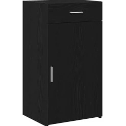 vidaXL Sideboard med låda Svart Ek 50 x 42,5 x 93 cm