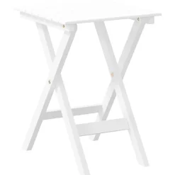 vidaXL Sidobord hopfällbar vit massivt poppelträ