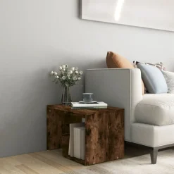 Hot vidaXL Sidobord 59x36x38 cm konstruerat trä Rökfärgad ek