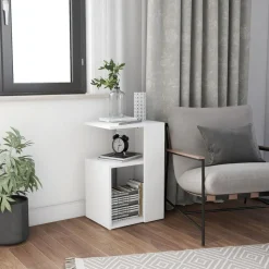 vidaXL Sidobord vit 36x30x56 cm konstruerat trä