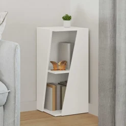 Best vidaXL Sidobrett 33 x 32 x 70,5 cm Konstruerat trä Vit