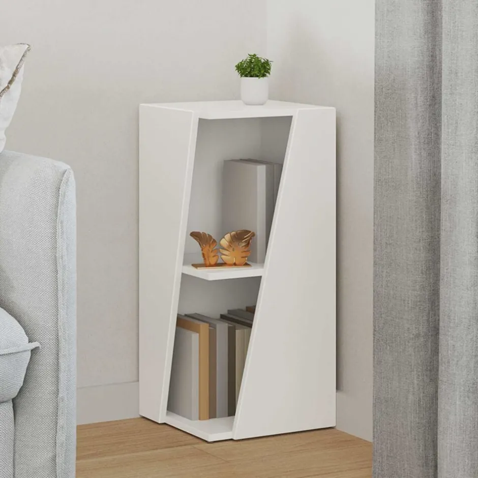 Best vidaXL Sidobrett 33 x 32 x 70,5 cm Konstruerat trä Vit