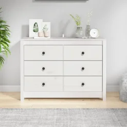vidaXL Sidoskåp vit 100x40x72 cm massiv furu
