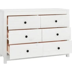 vidaXL Sidoskåp vit 100x40x72 cm massiv furu