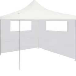 Sale vidaXL Sidovägg med fönster till partytält 6x2 m Vit