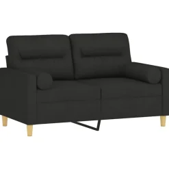 vidaXL 2-sits soffa med prydnadskuddar svart 120 cm tyg