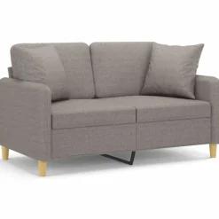 Sale vidaXL 2-sits soffa med prydnadskuddar 120 cm tyg Taupe