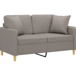 Sale vidaXL 2-sits soffa med prydnadskuddar 120 cm tyg Taupe