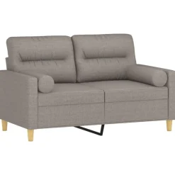 Clearance vidaXL 2-sits soffa med prydnadskuddar 120 cm tyg Taupe