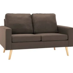 vidaXL 2-sitssoffa brun tyg