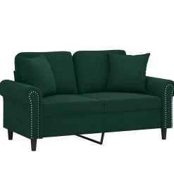Clearance vidaXL 2-sitssoffa med prydnadskuddar 120 cm sammet Mörkgrön