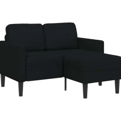 Sale vidaXL 2-sitssoffa med schäslong L-formad 125 cm tyg Svart
