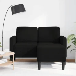 Sale vidaXL 2-sitssoffa med schäslong L-formad 125 cm tyg Svart