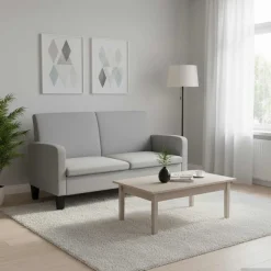 Sale vidaXL 2-sitssoffa 135x65x76 cm Ljusgrå