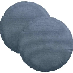 Clearance vidaXL Sittkuddar 2 pcs Ø30 x 13 cm Kordread tyg Blå