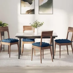 vidaXL Sittkuddar 4 pcs Blå 40 x 40 x 6 cm tyg
