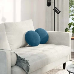 Sale vidaXL Sittkuddar 2 pcs Ø30 x 13 cm Sammet Blå