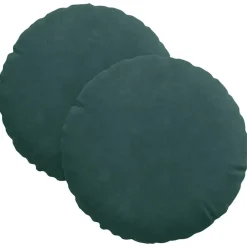 Best vidaXL Sittkuddar 2 pcs Ø30 x 13 cm Sammet Mörkgrön